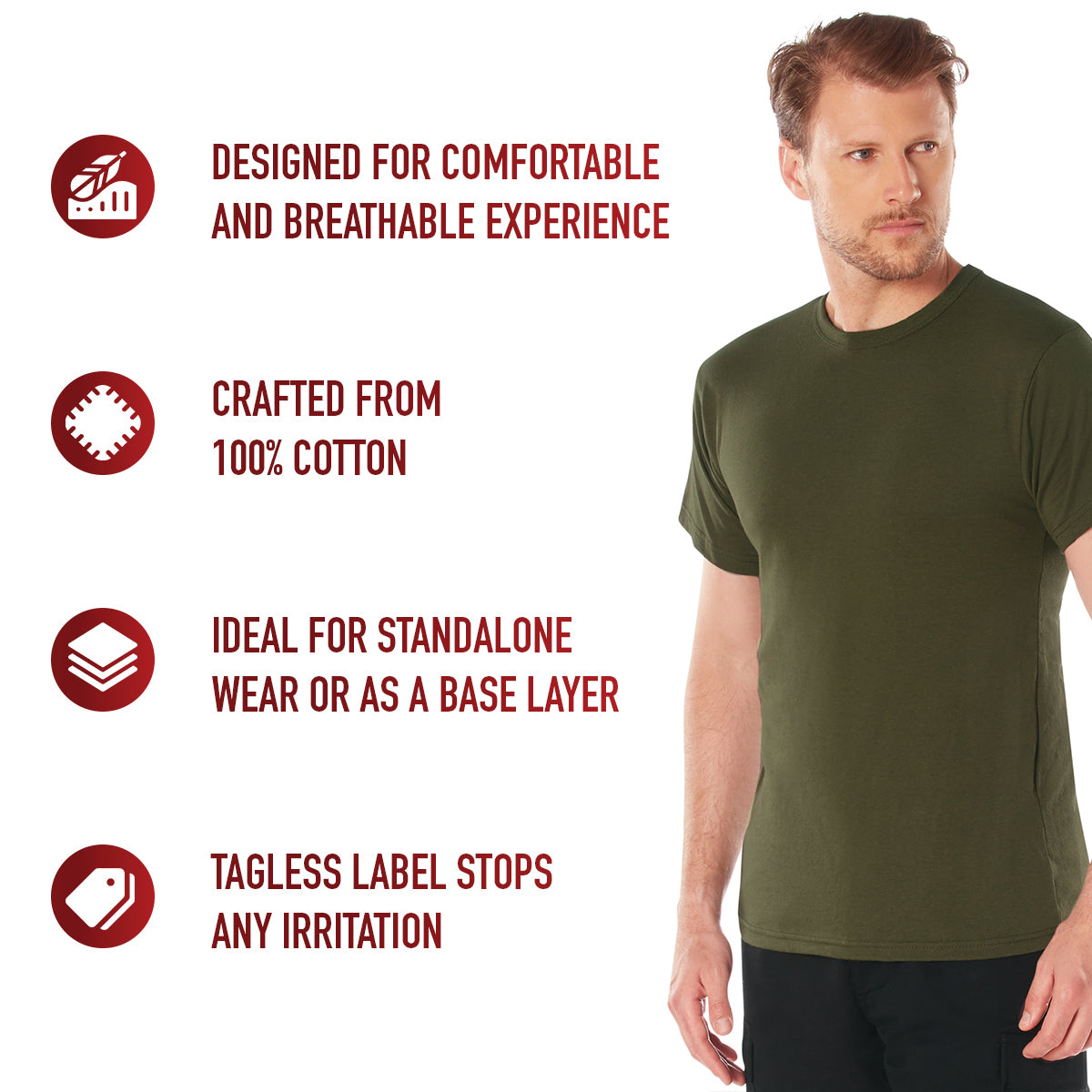 Rothco Solid Color Military Short Sleeve T-Shirts